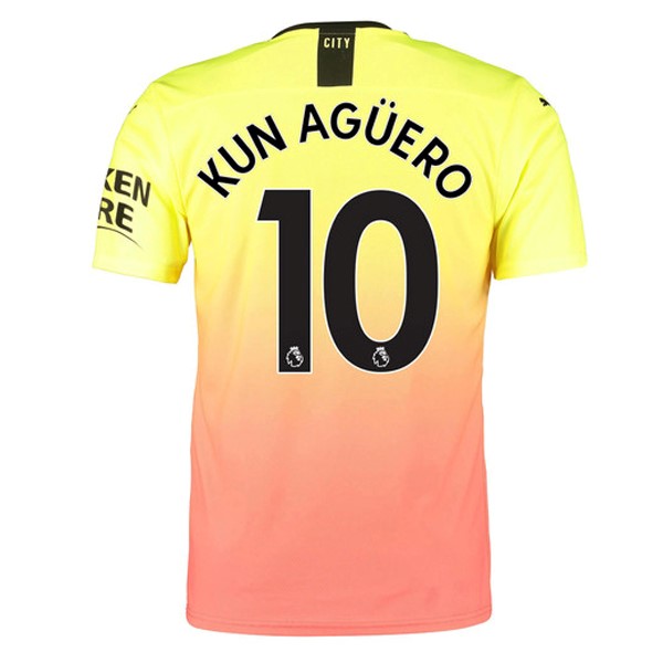 Camiseta Manchester City NO.10 Kun Aguero 3ª 2019 2020 Naranja